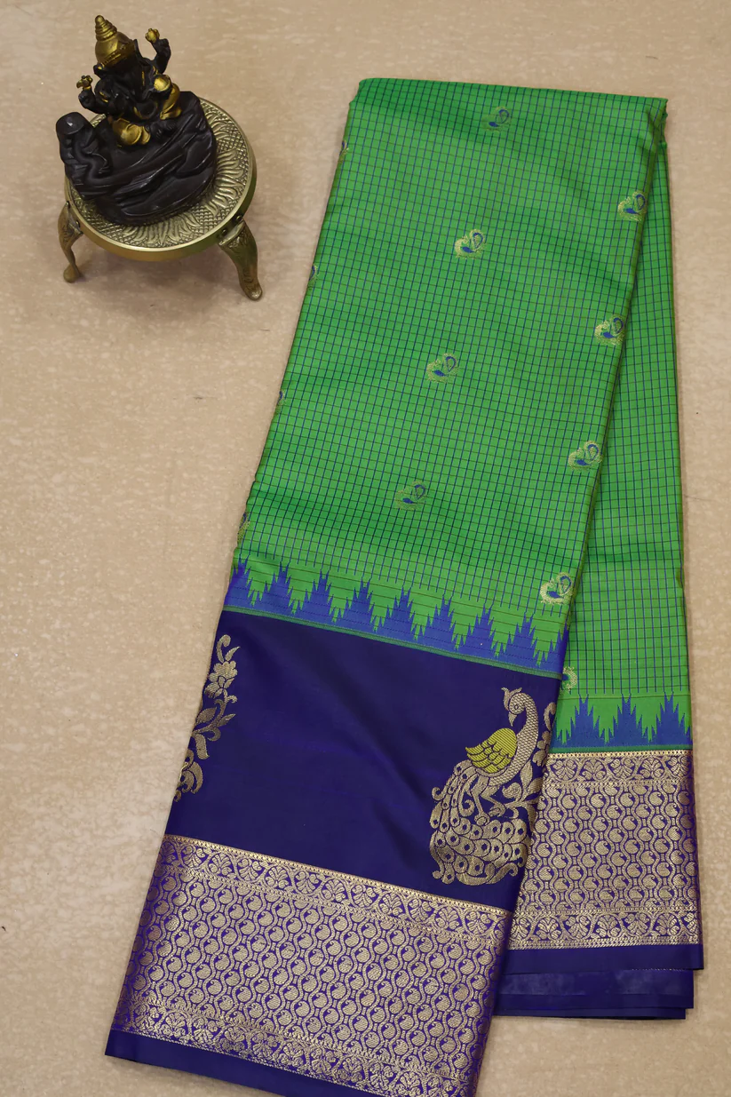 Semi Gadwal Silk Saree Peacock